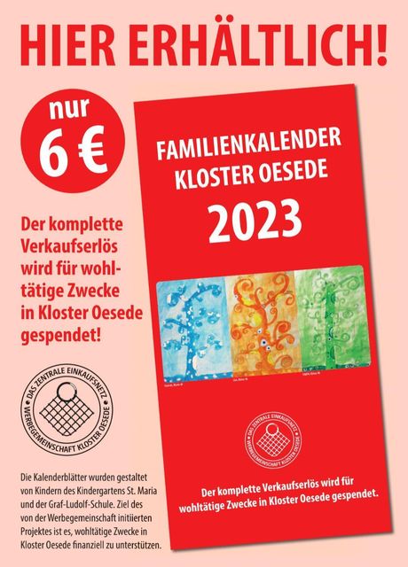 Familienkalender Kloster Oesede für 2023