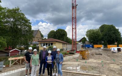 SPD-Fraktion informiert sich über den Baufortschritt am Krippenhaus in Kloster Oesede